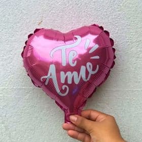 Balão Coração Metalizado Rosa
